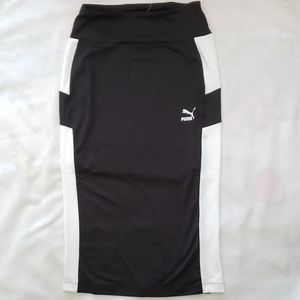 Puma Womens Black / White Pencil Skirt